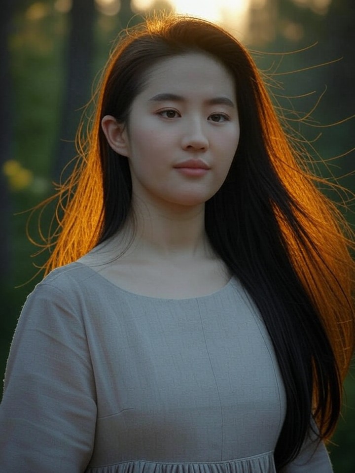 参照刘亦菲生成一个裸体的抠逼少女